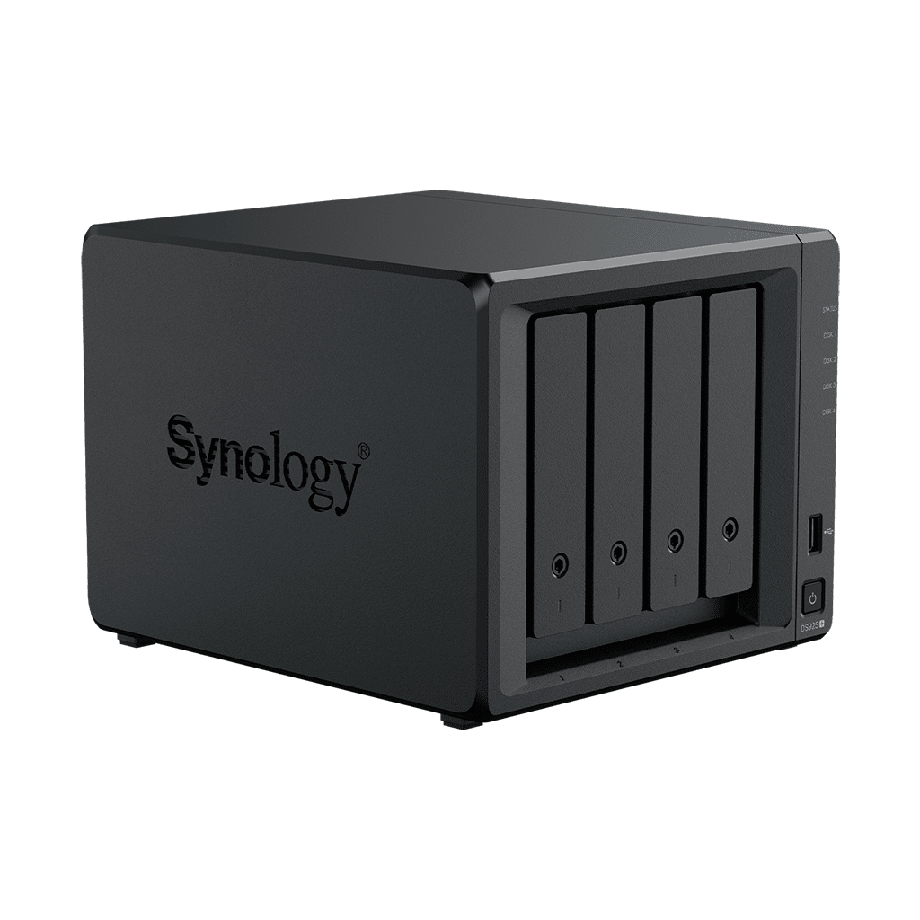 NAS Synology DS925+ de 4 bahías expandible, con Ryzen V1500B, 4GB DDR4 ECC, 2.5GbE dual, M.2