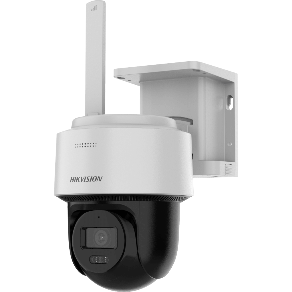 Kit Solar IP All in One AOV PT IP 4 Megapixel Lente 2.8 mm Panel Solar + Batería de Respaldo de Litio (9000 mAh) Conexión 4G Audio de Dos Vías Dual Light IP66 Micro SD DS-2CFSP4/4G/LA