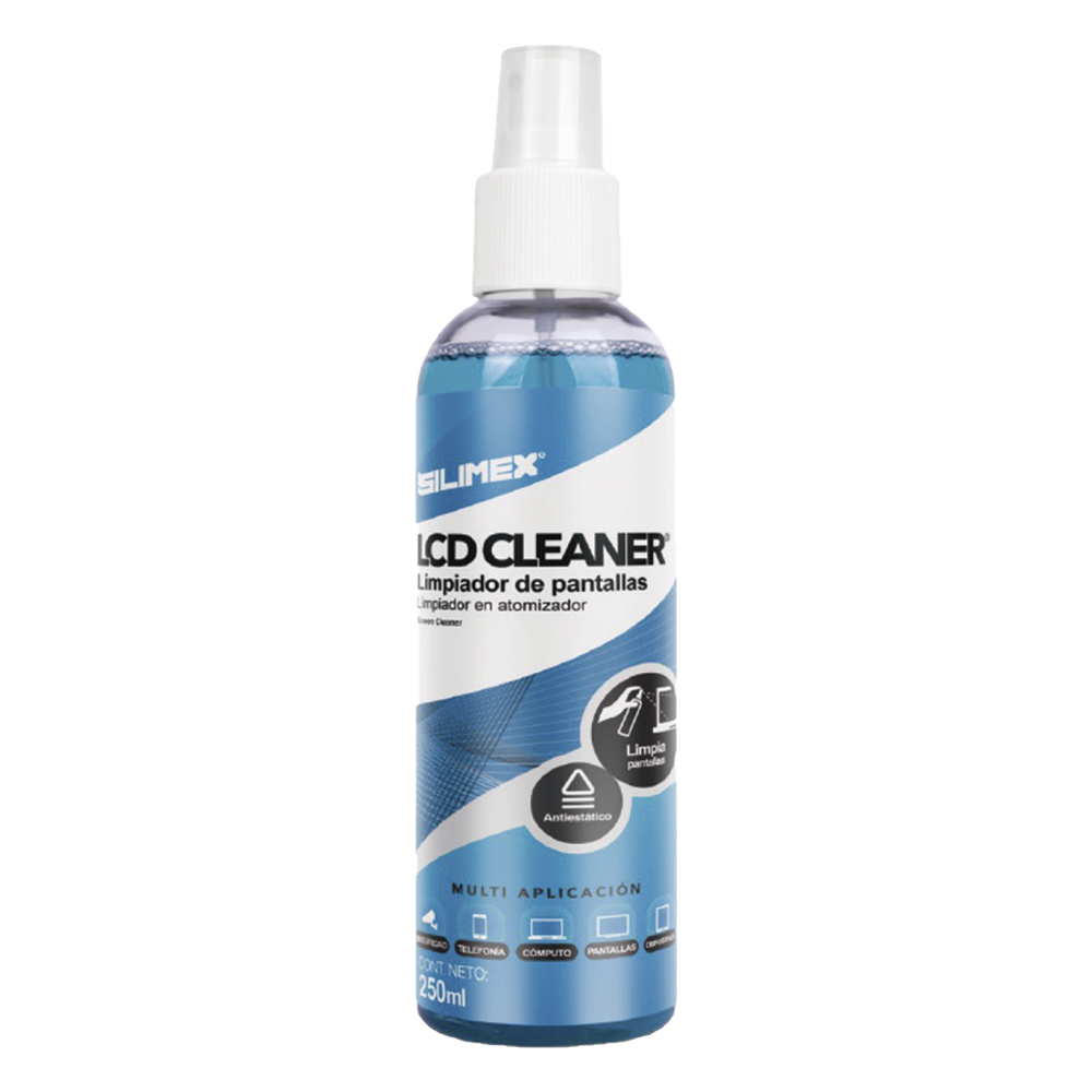 Limpiador de Pantallas Antiestatico Liquido 250 ml con Atomizador SILIMEX LCD-CLEANER-250 - Imagen 1