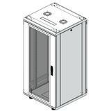 Gabinete Rack 24 Unidades / 19 Pulgadas / Puerta de Cristal / Piso / Acero Calibres 16-18-20 / 750 Kg Carga / 600x605x1190 mm (23.6x23.8x46.9 in) / Vidrio con Cerradura LINKEDPRO - Imagen 1