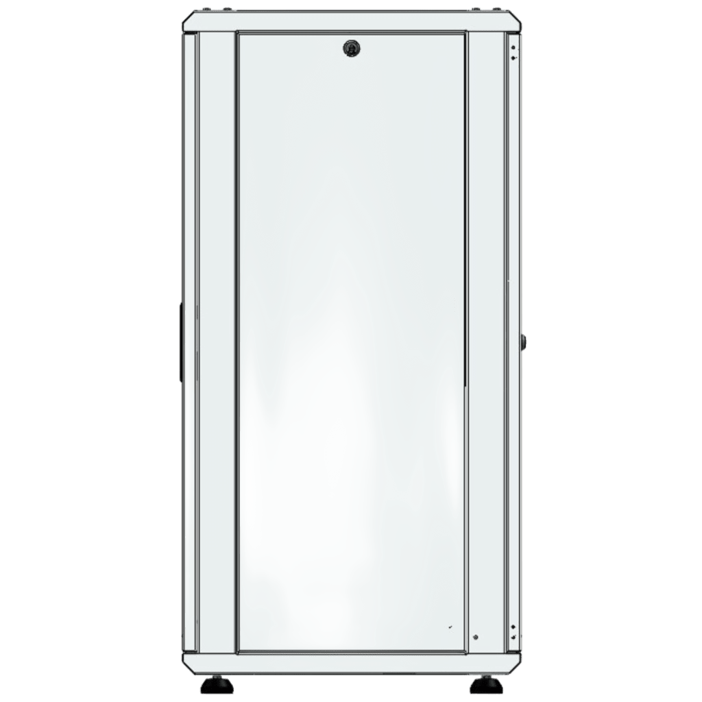 Gabinete Rack 24 Unidades / 19 Pulgadas / Puerta de Cristal / Piso / Acero Calibres 16-18-20 / 750 Kg Carga / 600x605x1190 mm (23.6x23.8x46.9 in) / Vidrio con Cerradura LINKEDPRO - Imagen 2
