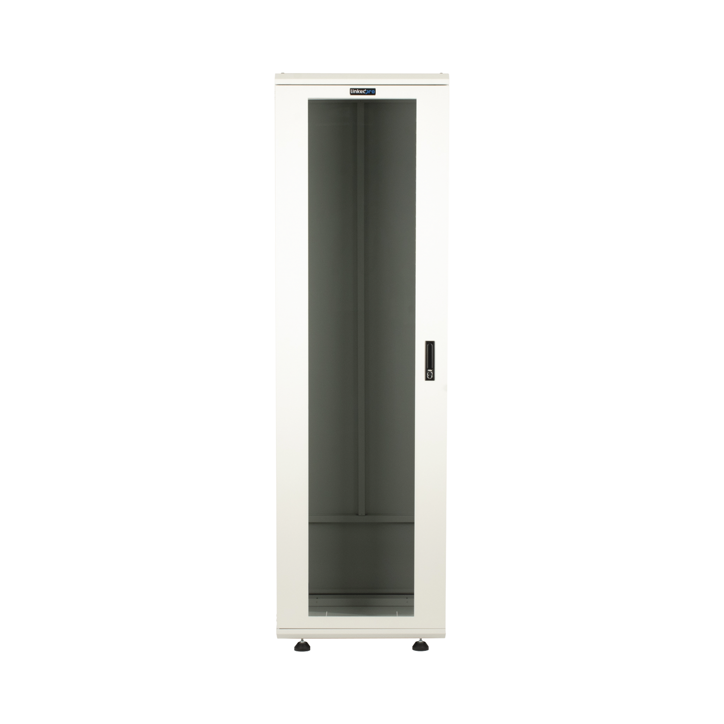 Gabinete Rack 42 Unidades / Piso 19 Pulgadas / Puerta Cristal Templado / Capacidad Carga 1000 Kg / Acero Calibres 16-18-20 / Ventilación Superior / Cerradura Seguridad, Niveladores Incluidos LINKEDPRO - Imagen 1