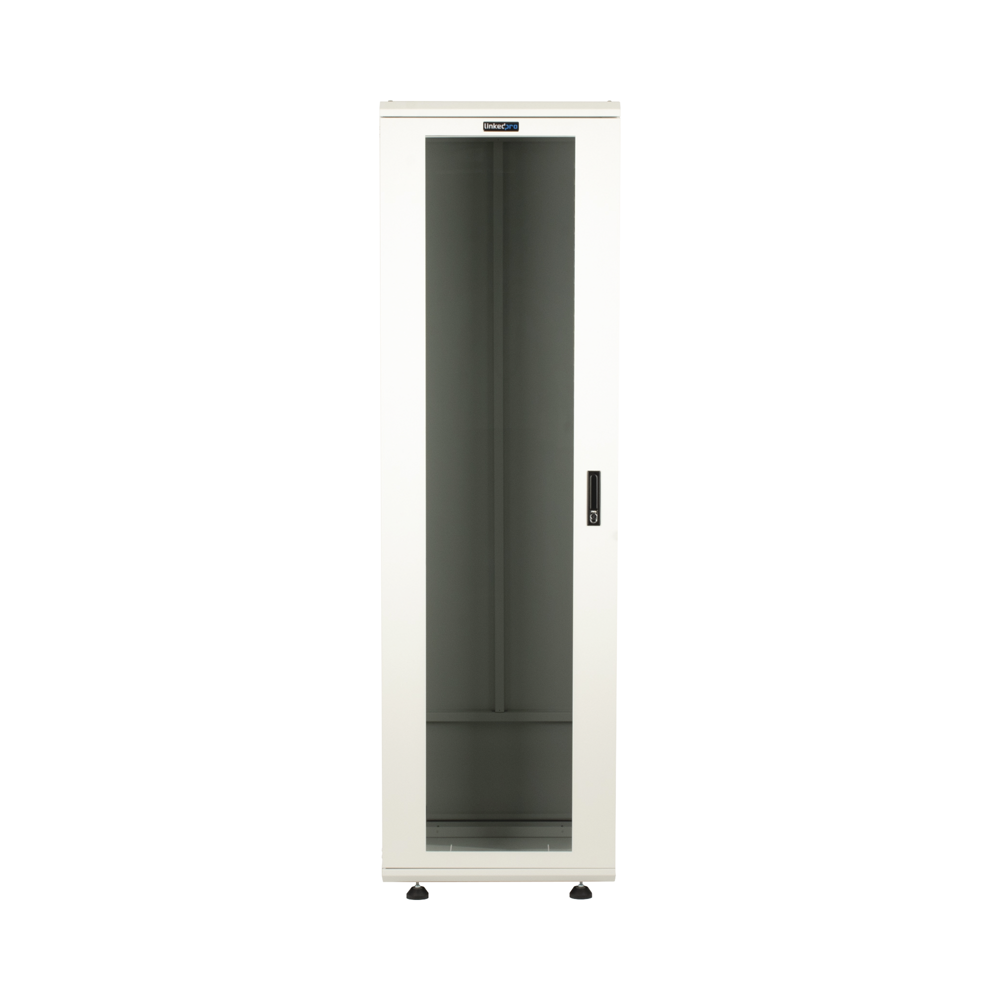 Gabinete Rack 42 Unidades / Piso 19 Pulgadas / Puerta Cristal Templado / Capacidad Carga 1000 Kg / Acero Calibres 16-18-20 / Ventilación Superior / Cerradura Seguridad, Niveladores Incluidos LINKEDPRO - Imagen 1