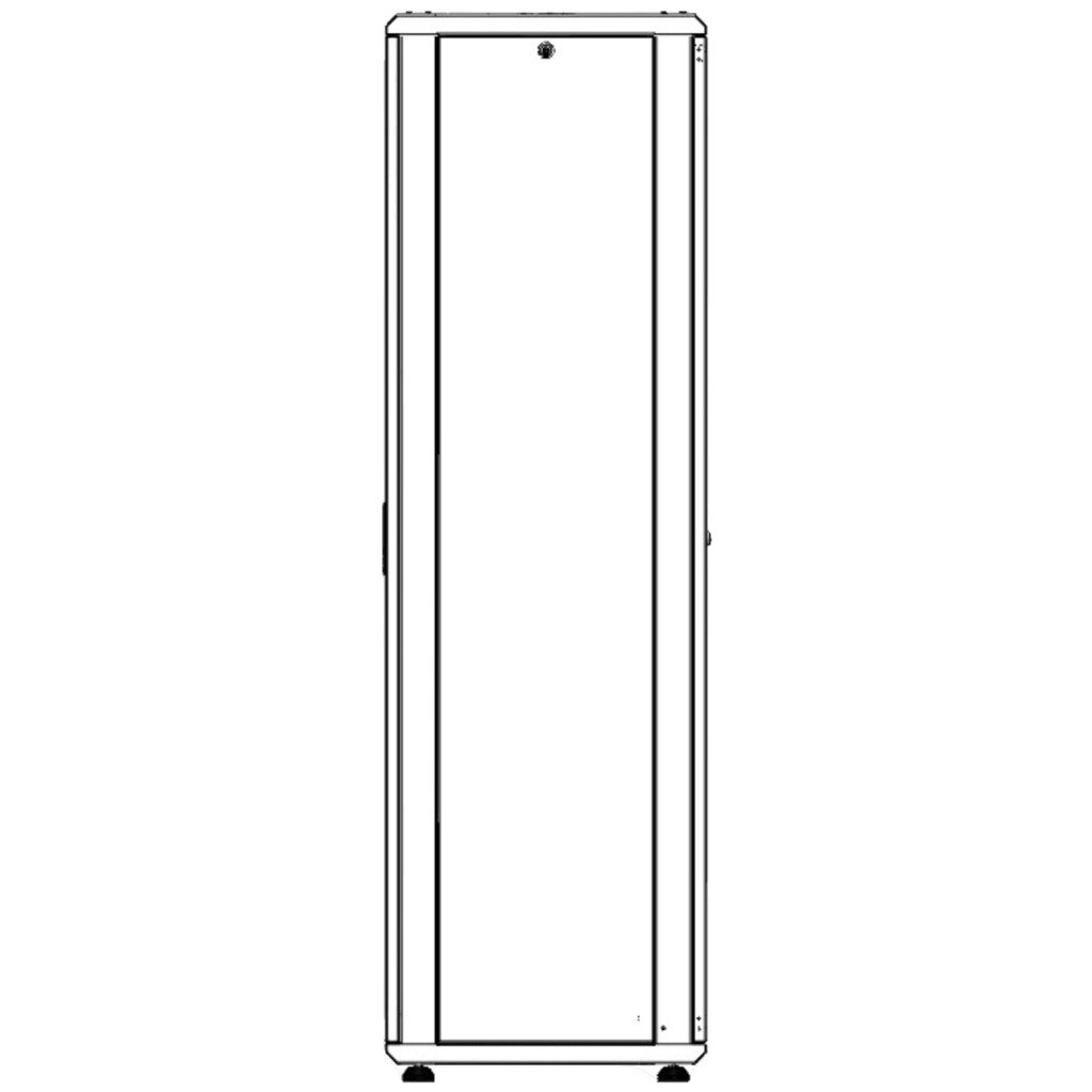 Gabinete Rack 42 Unidades / Piso 19 Pulgadas / Puerta Cristal Templado / Capacidad Carga 1000 Kg / Acero Calibres 16-18-20 / Ventilación Superior / Cerradura Seguridad, Niveladores Incluidos LINKEDPRO - Imagen 3