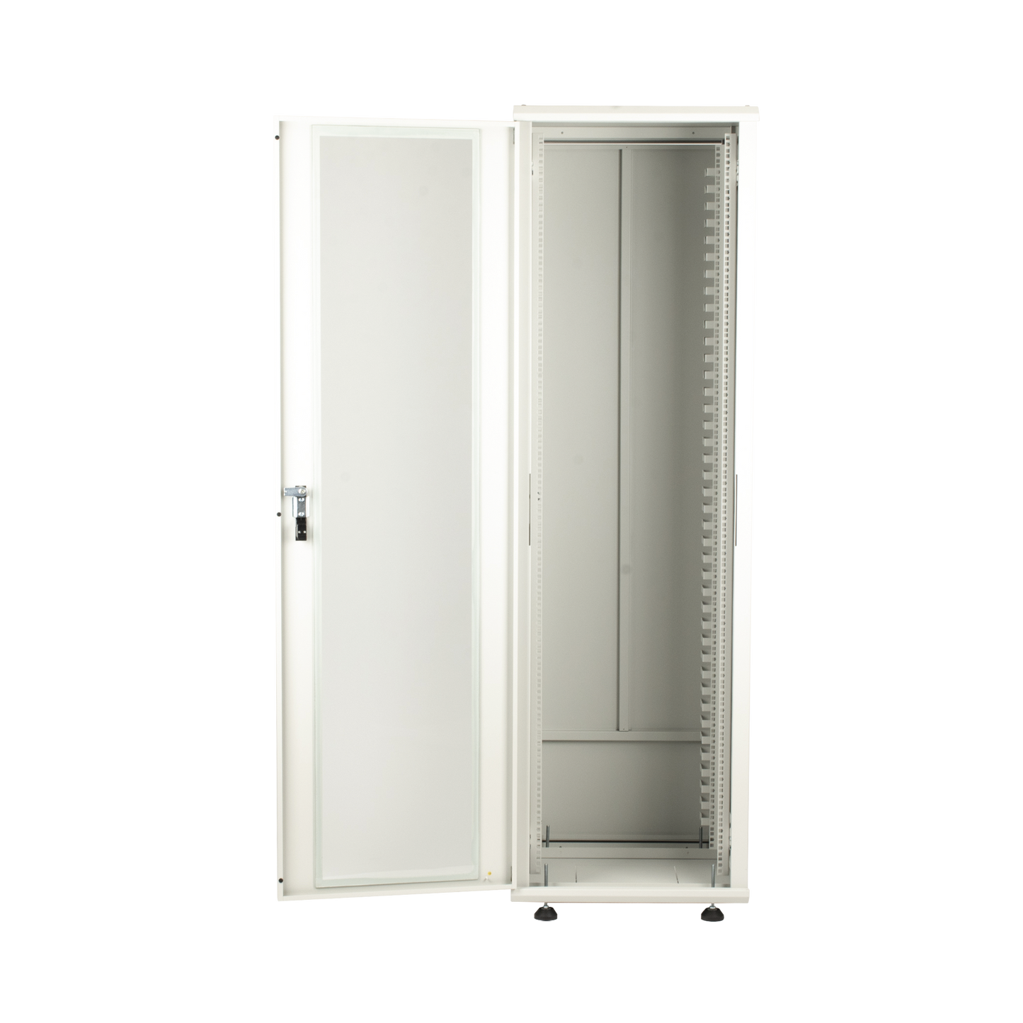 Gabinete Rack 42 Unidades / Piso 19 Pulgadas / Puerta Cristal Templado / Capacidad Carga 1000 Kg / Acero Calibres 16-18-20 / Ventilación Superior / Cerradura Seguridad, Niveladores Incluidos LINKEDPRO - Imagen 4