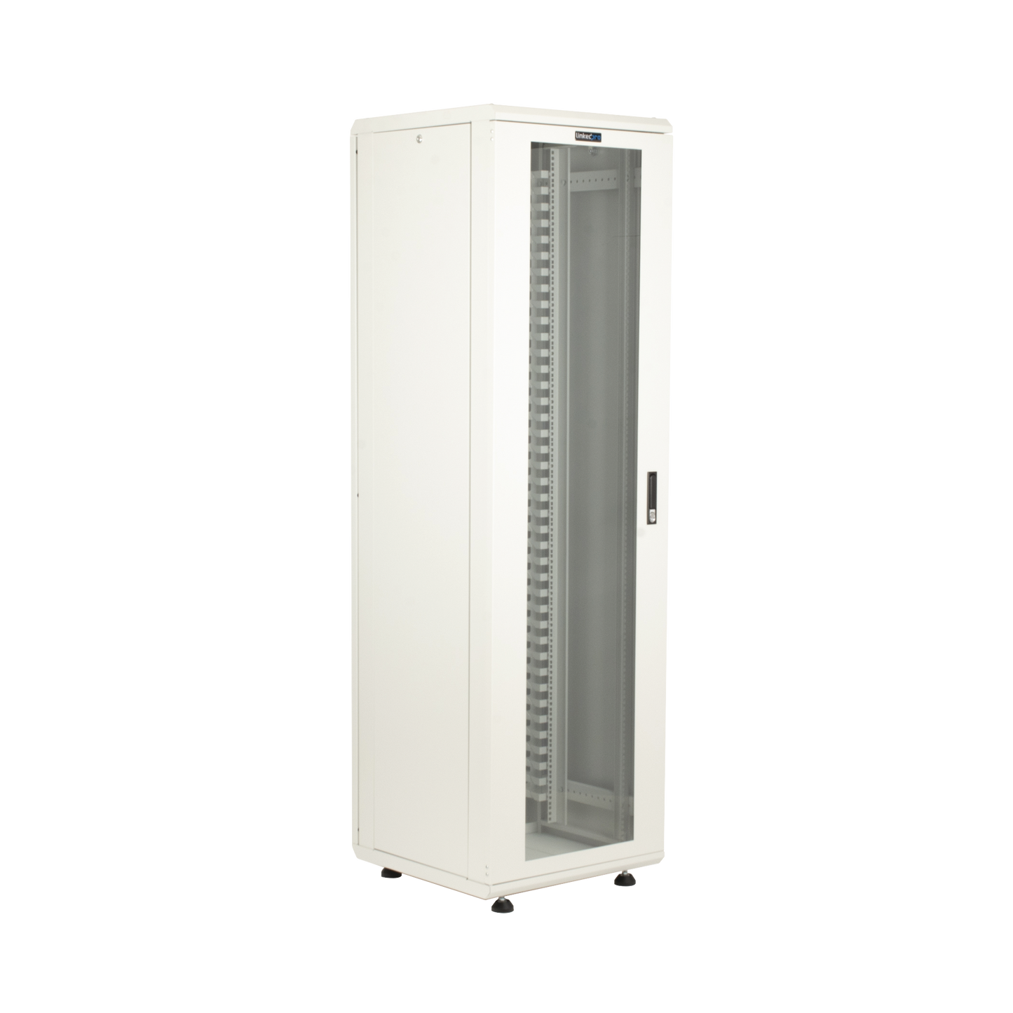 Gabinete Rack 42 Unidades / Piso 19 Pulgadas / Puerta Cristal Templado / Capacidad Carga 1000 Kg / Acero Calibres 16-18-20 / Ventilación Superior / Cerradura Seguridad, Niveladores Incluidos LINKEDPRO - Imagen 5
