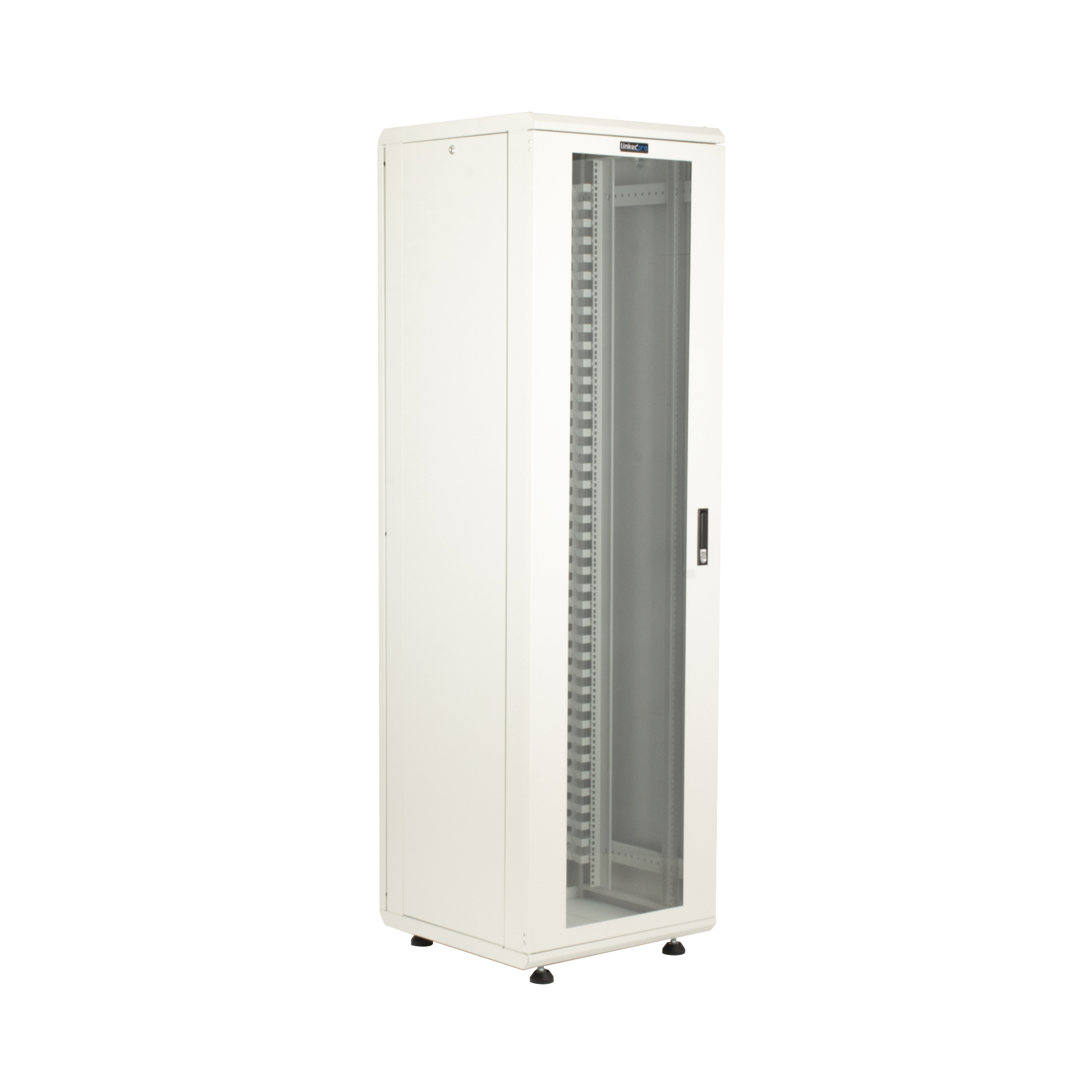 Gabinete Rack 42 Unidades / Piso 19 Pulgadas / Puerta Cristal Templado / Capacidad Carga 1000 Kg / Acero Calibres 16-18-20 / Ventilación Superior / Cerradura Seguridad, Niveladores Incluidos LINKEDPRO - Imagen 5