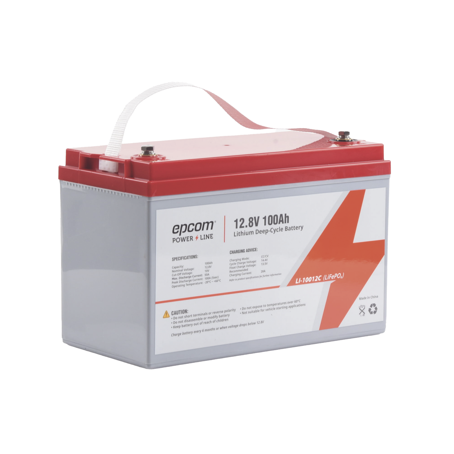 Batería de Litio Ciclo Profundo / 12.8 Vcc / 100 Ah / Descarga 50 A / -20°C a +60°C / 11 kg EPCOM POWERLINE - Imagen 1