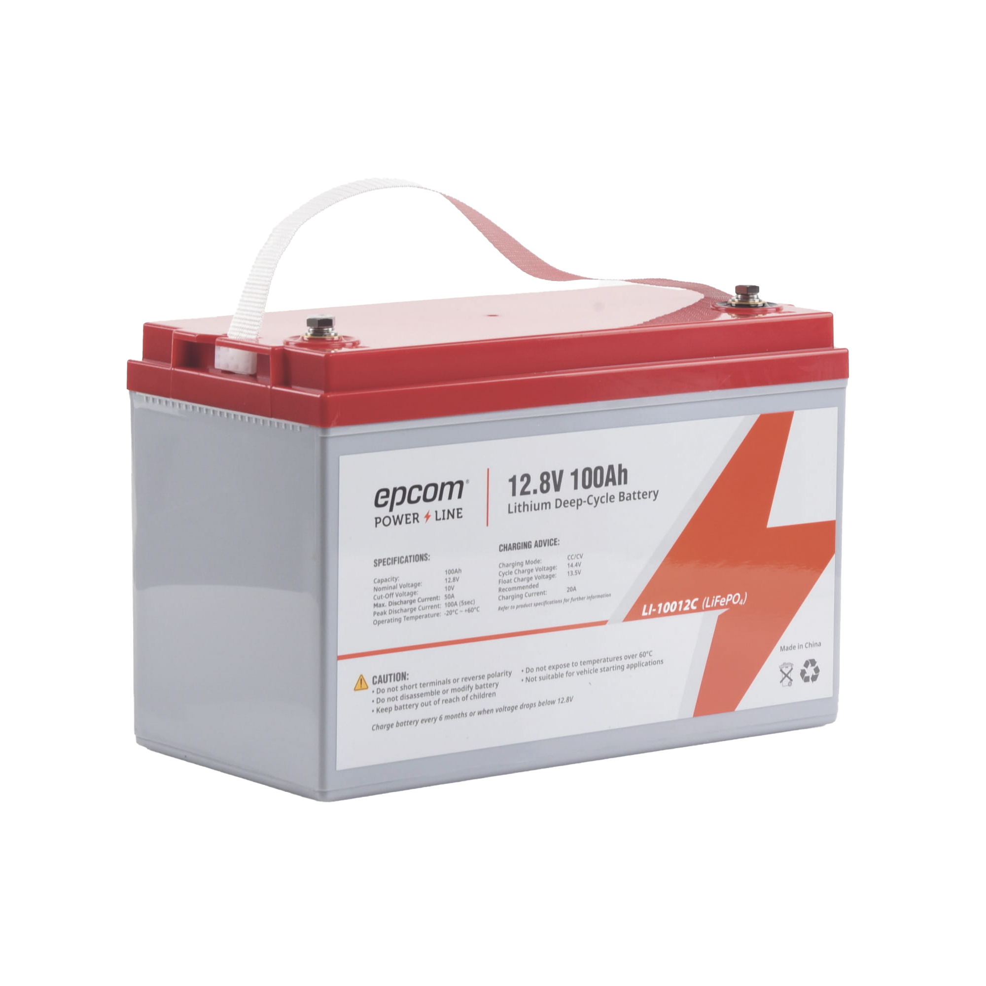 Batería de Litio Ciclo Profundo / 12.8 Vcc / 100 Ah / Descarga 50 A / -20°C a +60°C / 11 kg EPCOM POWERLINE - Imagen 1