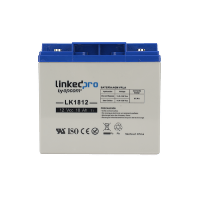 BateriasLINKEDPRO BY EPCOMLK1812Batería 12V 18Ah AGM - VRLA UL Alarmas Control Acceso Videovigilancia LINKEDPRO LK1812 - SILYMX