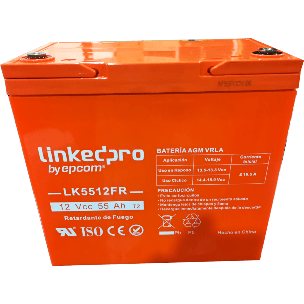 Batería AGM 12V 5.5Ah Retardante Flama UL 5 Años Alarma Acceso LINKEDPRO LK5.512FR LINKEDPRO BY EPCOM - Imagen 1