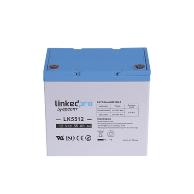 BateriasLINKEDPRO BY EPCOMLK5512Bateria Respaldo 12V 55Ah AGM UL Vida Util 5 Años Terminal T2 LINKEDPRO LK5512 - SILYMX