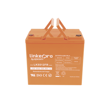 BateriasLINKEDPRO BY EPCOMLK5512FRBatería 12V 55Ah UL AGM - VRLA Vida Útil 5 Años Retardo Flama Videovigilancia Control Acceso LINKEDPRO LK5512FR - SILYMX
