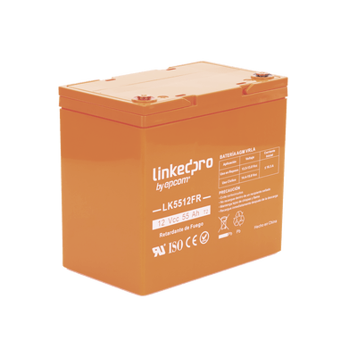 BateriasLINKEDPRO BY EPCOMLK5512FRBatería 12V 55Ah UL AGM - VRLA Vida Útil 5 Años Retardo Flama Videovigilancia Control Acceso LINKEDPRO LK5512FR - SILYMX