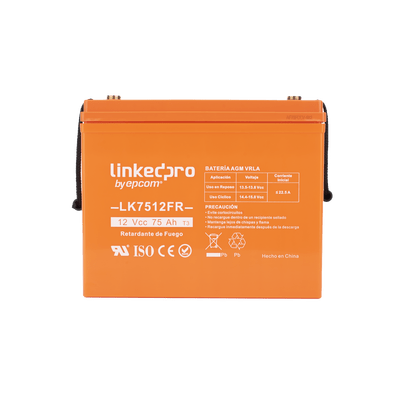 BateriasLINKEDPRO BY EPCOMLK7512FRBatería 12V 75Ah UL AGM - VRLA Vida Útil 5 Años Retardo Flama para Respaldo LINKEDPRO LK7512FR - SILYMX