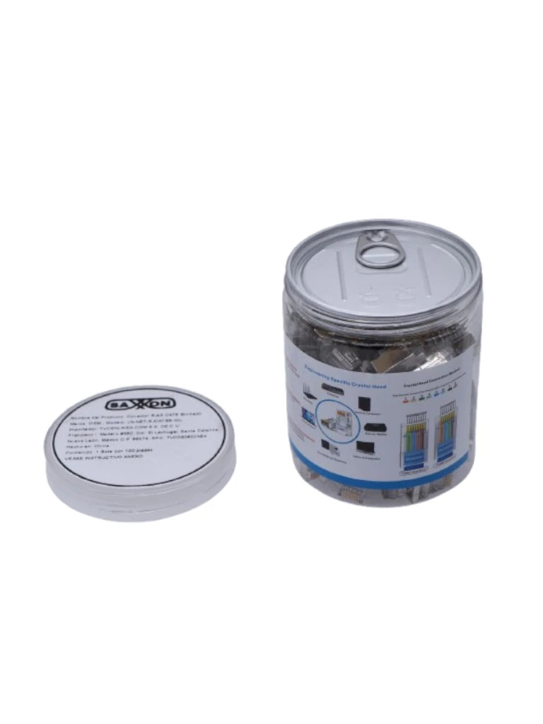 Plug Modular RJ45 Cat6 Blindado 8P8C Chapado Oro 30 Micras 100 Piezas OEM LN-NET-RJCAT6B-30u - Imagen 2
