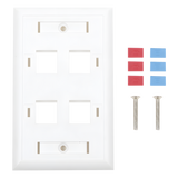 Placa de Pared Keystone / 4 Puertos / Espacio para Etiqueta / UL 94V-0 / 70 x 115mm (2.75' x 4.52') LINKEDPRO BY EPCOM - Imagen 1