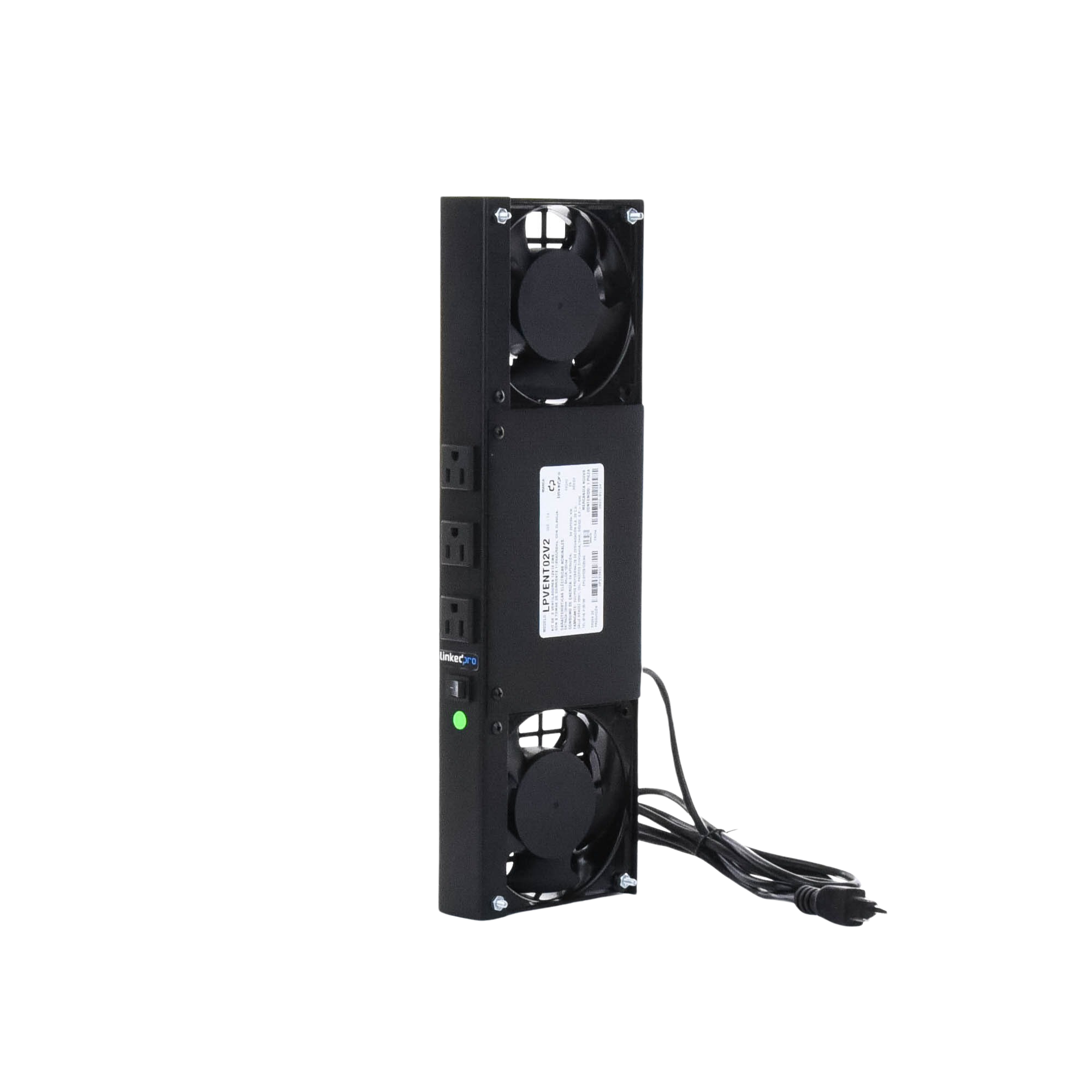 Kit de 2 Ventiladores (12 x 12 cm) con 3 Tomas de Corriente 110 Vca/50 Hz con Clavija. LINKEDPRO BY EPCOM - Imagen 6