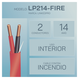Alambre de Alarma contra Incendios - Bobina de 305 Metros (1000 Pies): 2 x 14 AWG, Rojo, Tipo FPLR, (UL) FT4, Ideal para Sistemas de Detección y Evacuación de Incendios LINKEDPRO - Imagen 1