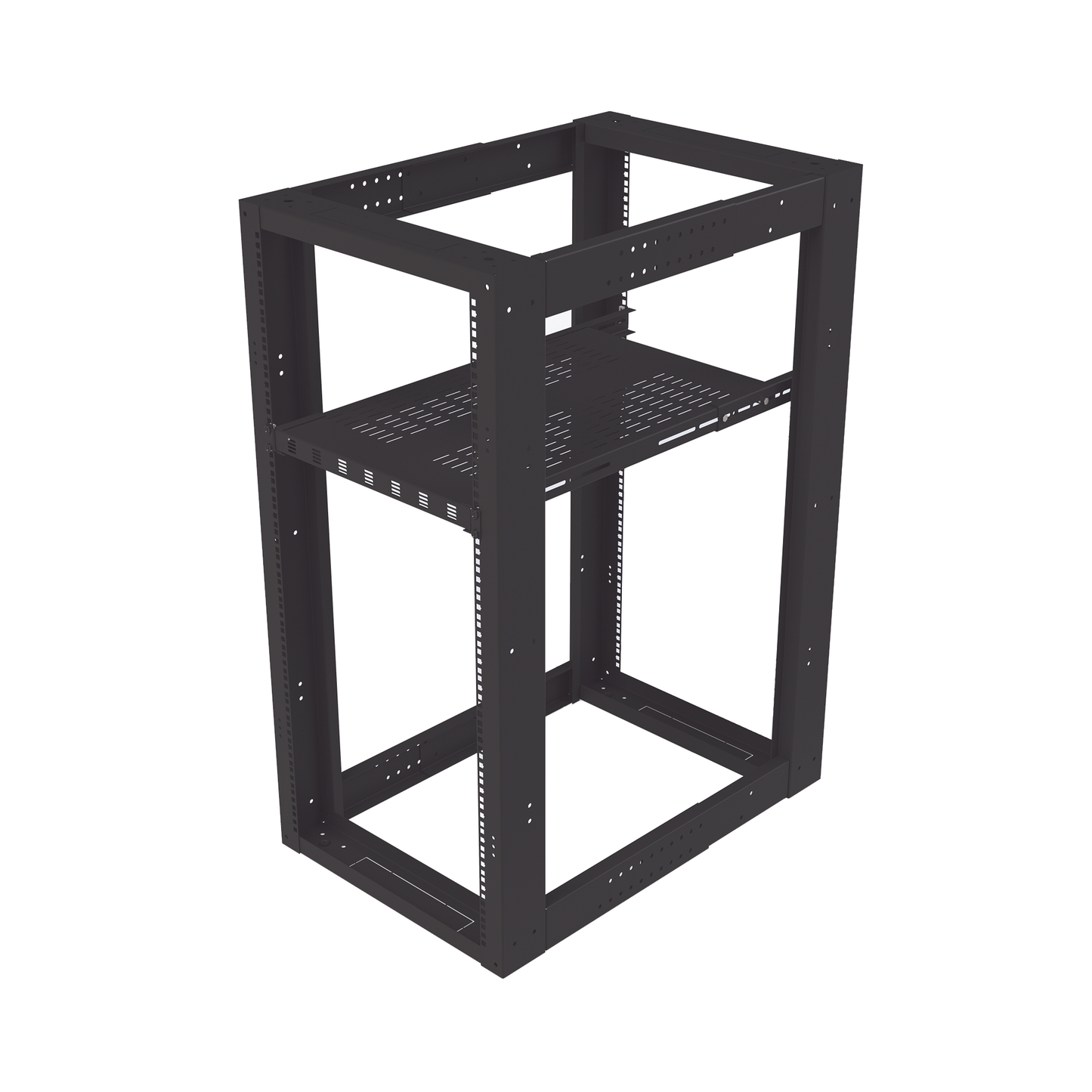 Charola Ventilada para Soportar Equipos en Rack, Profundidad Ajustable de 495 a 965 mm, 1U, Color Negro LINKEDPRO BY EPCOM - Imagen 1