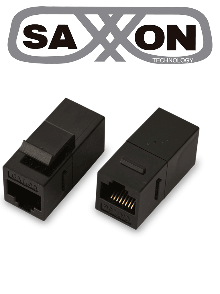 Cople RJ45 Hembra a Hembra Cat5E Color Negro SAXXON M225 - Imagen 1