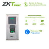 BiométricosZKTECOMA300Control de Acceso Biométrico Exterior IP65 1,500 Huellas 10,000 Tarjetas Antivandálico ZKTECO MA300 - SILYMX