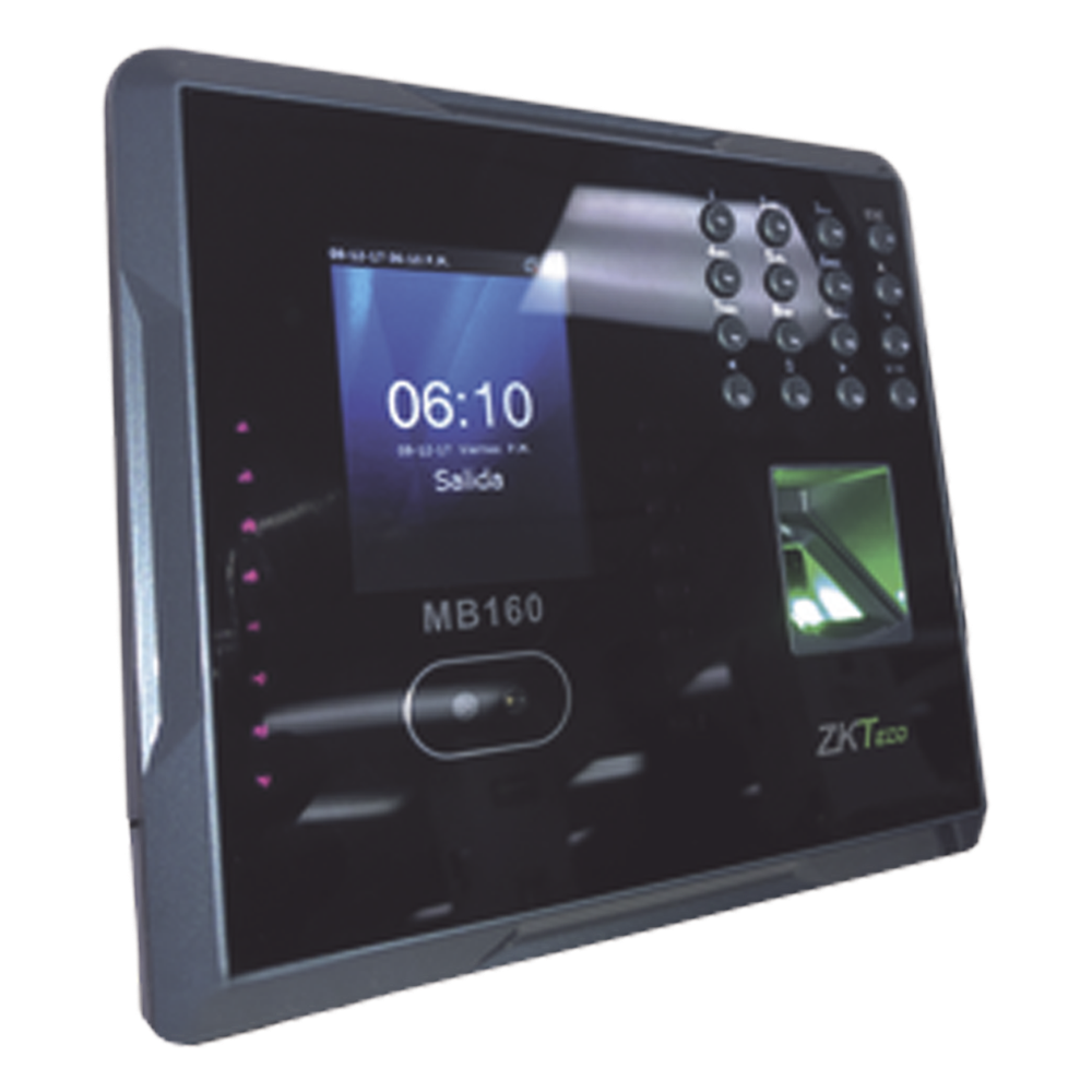 Terminal Biométrica Facial 1,500 Usuarios Pantalla 2.8 Pulgadas TCP/IP USB Control 1 Puerta ADMS ZKTeco MB160ID - Imagen 1