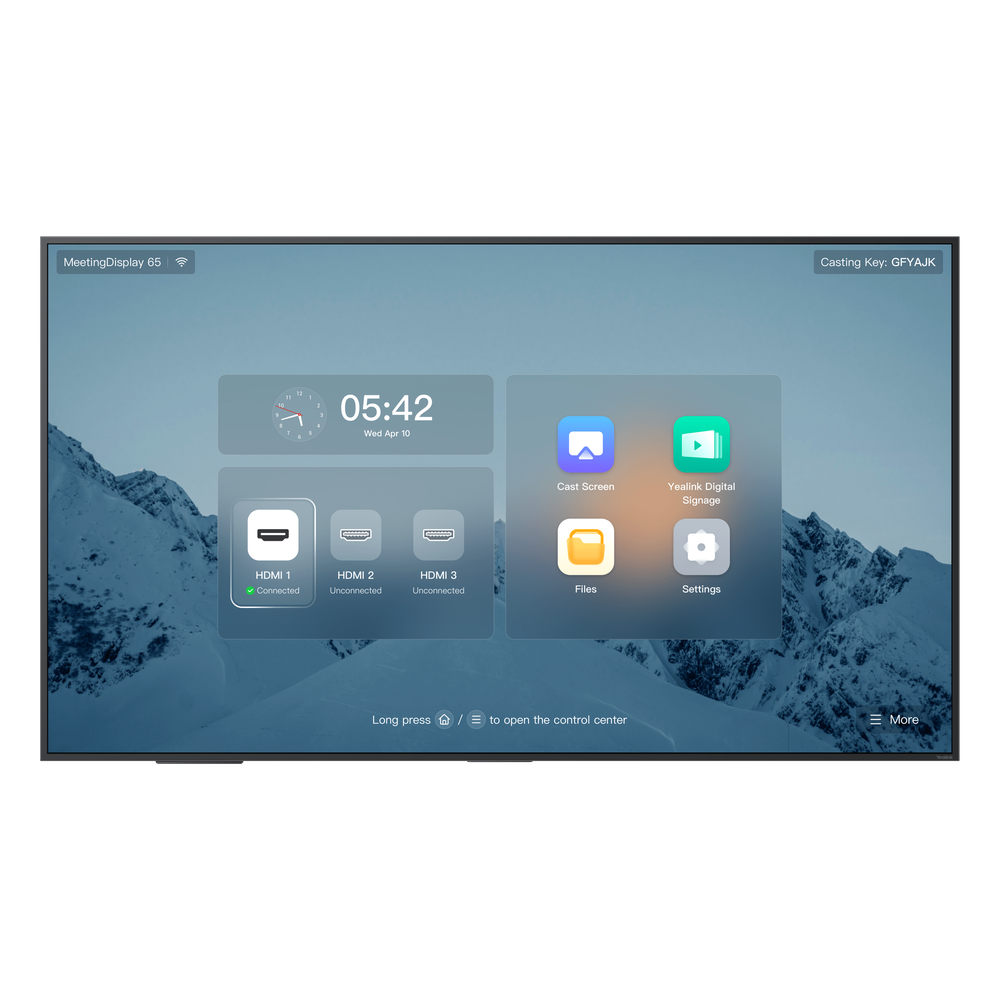 Pantalla Profesional Yealink de 65" MD-65 para Salas de Juntas, con Integración a MeetingBars y Control Inteligente - Imagen 1