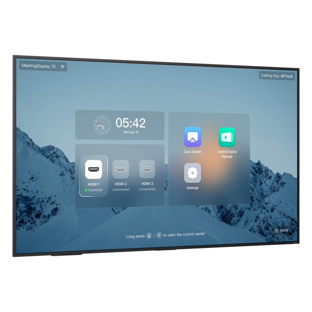 Pantalla Profesional Yealink de 75" MD-75 para Salas de Juntas, con Integración a MeetingBars y Control Inteligente - Imagen 1