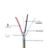 Bobina de Cable Belden 3x18 AWG Blindado Gris 305 Metros 5301FE 0081000 - SILYMX