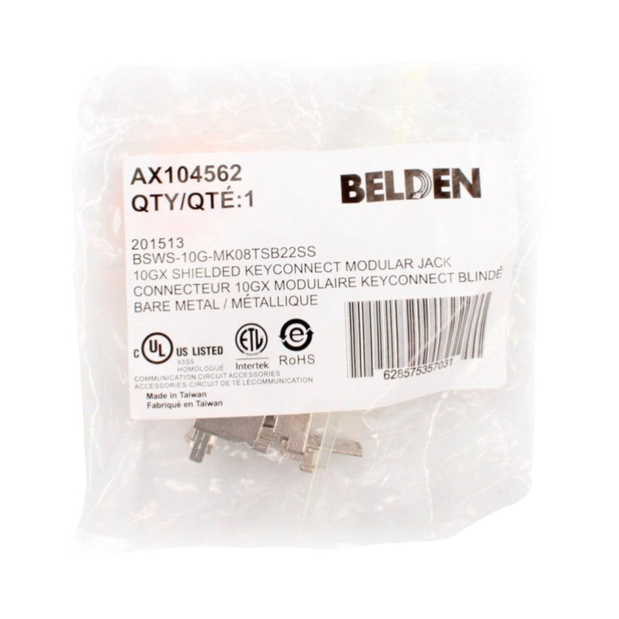 Jack de Red Belden Cat6+ Blindado RJ-45 Plata - SILYMX