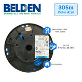 Bobina de Cable Belden Cat6A UTP 304 Metros Azul 10GXS12 0061000 - SILYMX