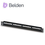 Paneles de ParcheoBELDENRV6PPF1U24BKPanel de Parcheo Cat6+ 24 Puertos RJ - 45 1U RevConnect Negro Belden RV6PPF1U24BK - SILYMX