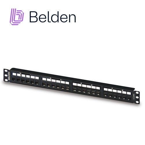Paneles de ParcheoBELDENRV6PPF1U24BKPanel de Parcheo Cat6+ 24 Puertos RJ - 45 1U RevConnect Negro Belden RV6PPF1U24BK - SILYMX
