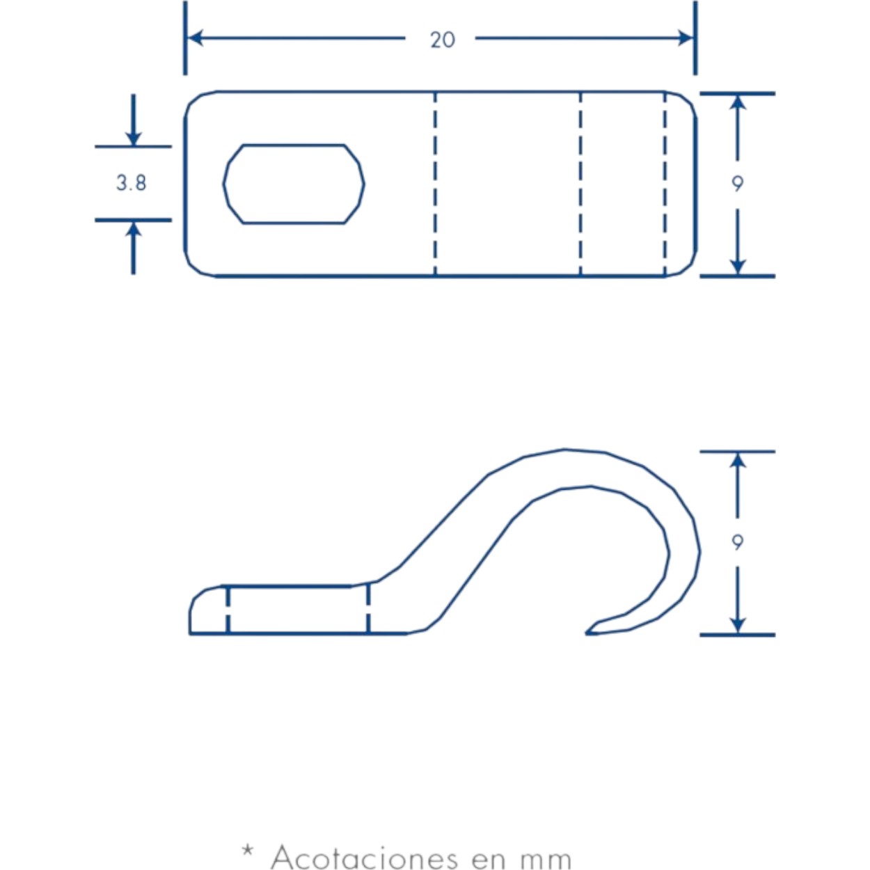Kit de 20 grapas 20 taquetes y 20 tornillos para sujetar conductores redondos o tubo en muro 2102-07240 TK-710 - SILYMX