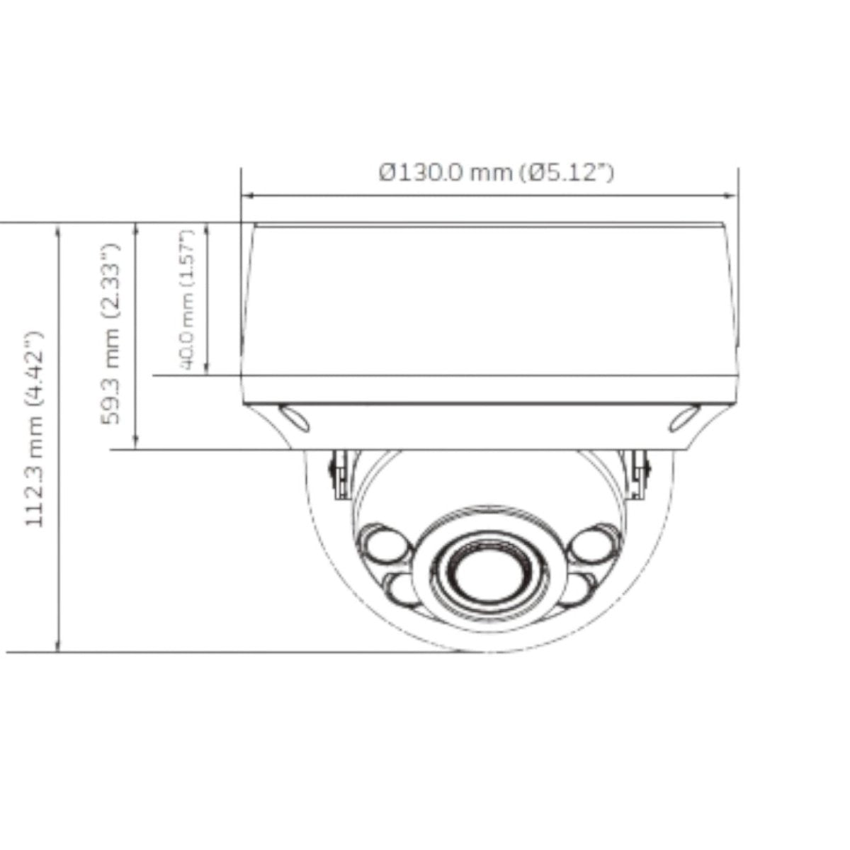Domo Ip 5 Megapíxeles Lente 2.8 Mm 40 Mts Ir Poe HC35W45R3 - SILYMX