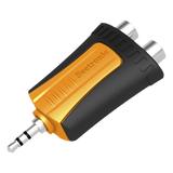 Adaptador de Audio 3.5 mm Estéreo a 2 RCA Hembra Carcasa Plástico Precableado SEETRONIC MMJ3-2RF - Imagen 1