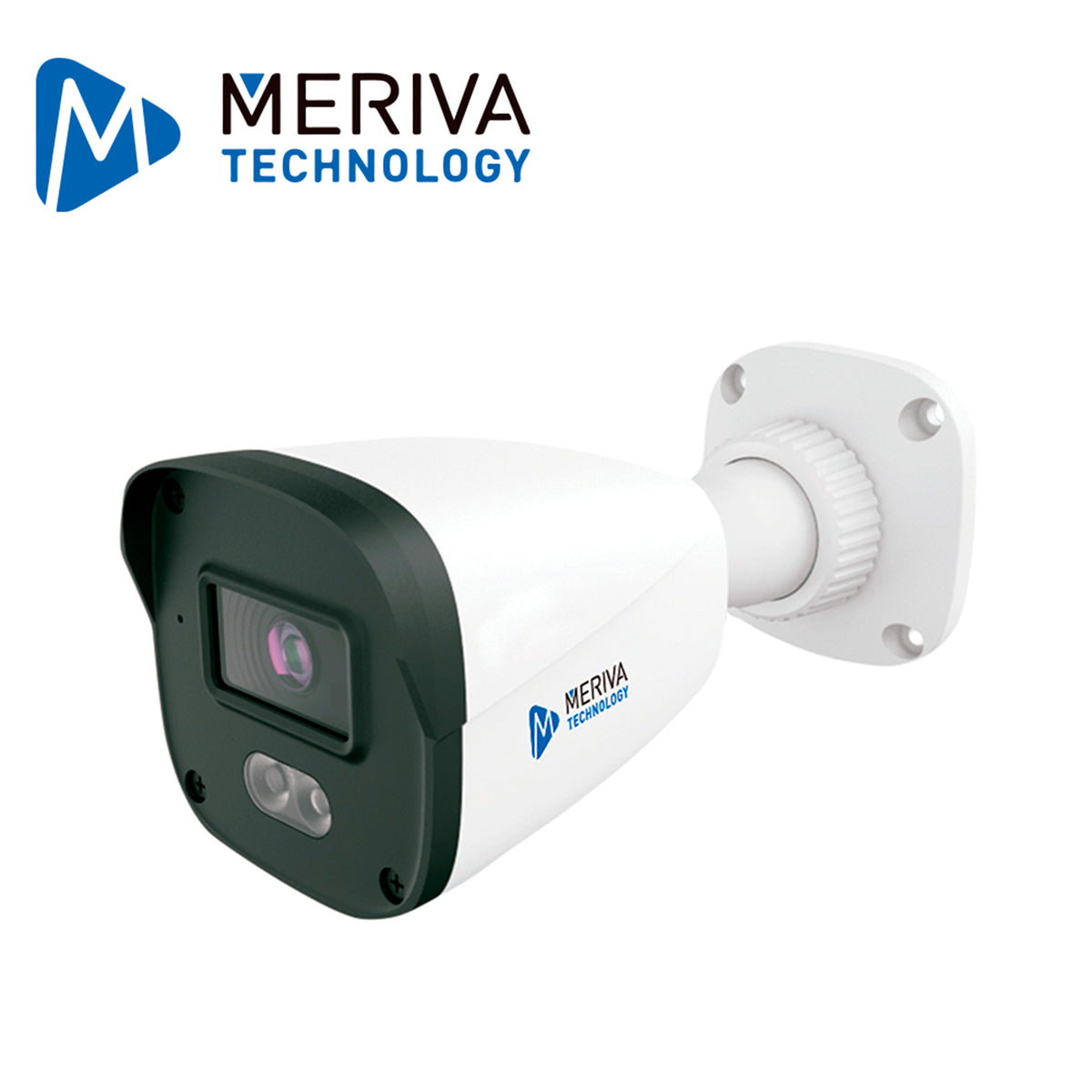 Camara Bullet IP 2MP H.265+ Lente 2.8mm Iluminacion Dual IR 30m Luz Blanca PoE Microfono IP67 MERIVA TECHNOLOGY MOB-203D - Imagen 1