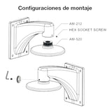 Soporte de montaje para cámaras domo y fisheye para exterior Conector hembra 3/4 NPT Conector macho 1-1/2" PS AM-520_V05 - SILYMX