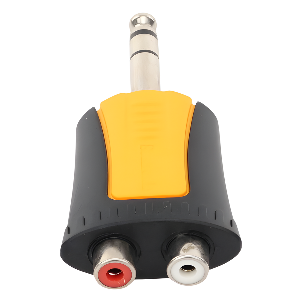 Adaptador de Audio Estereo Plug 1/4 pulgada (6.3mm) a 2 RCA Hembra Precableado Carcasa Plastica SEETRONIC MP3-2RF - Imagen 3