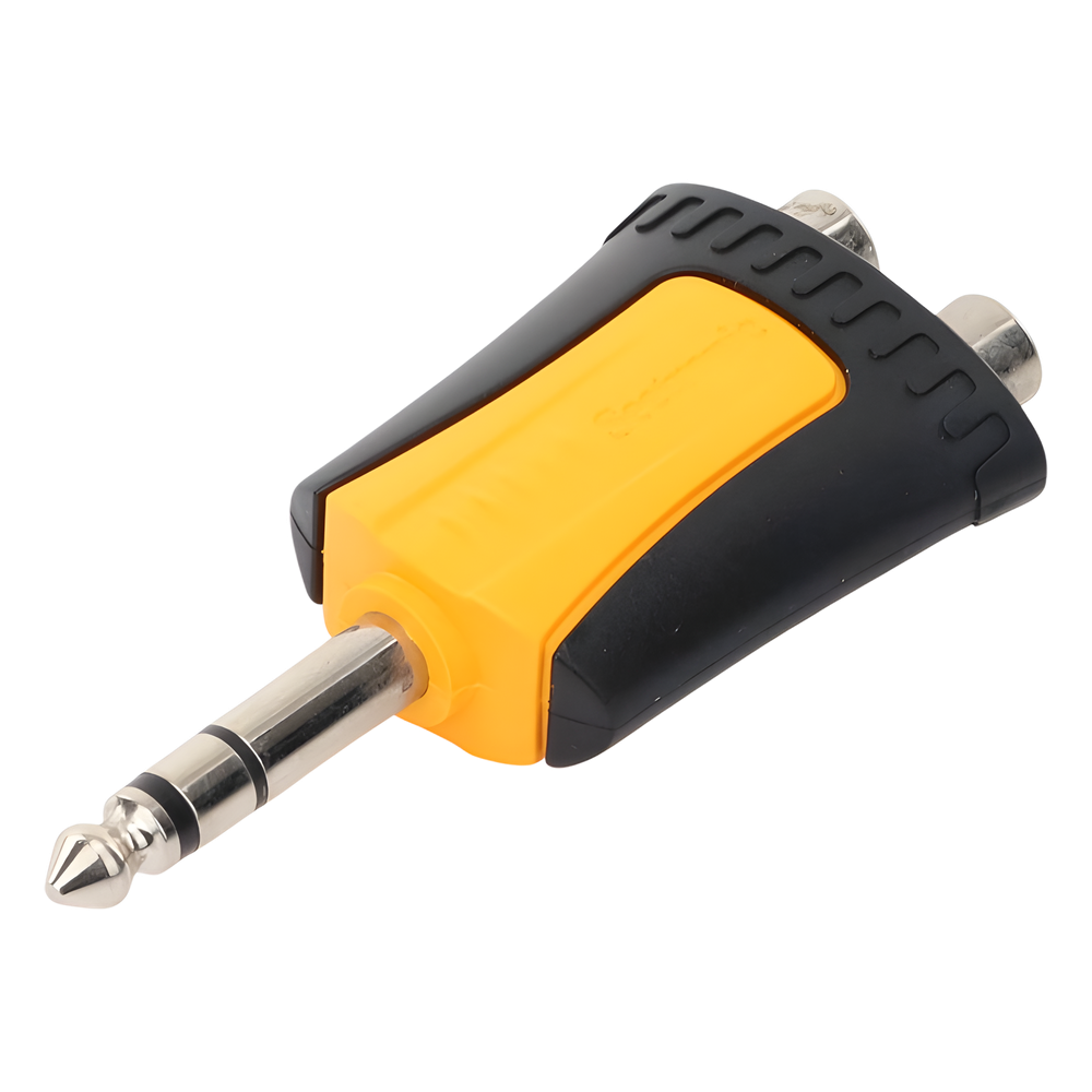 Adaptador de Audio Estereo Plug 1/4 pulgada (6.3mm) a 2 RCA Hembra Precableado Carcasa Plastica SEETRONIC MP3-2RF - Imagen 4