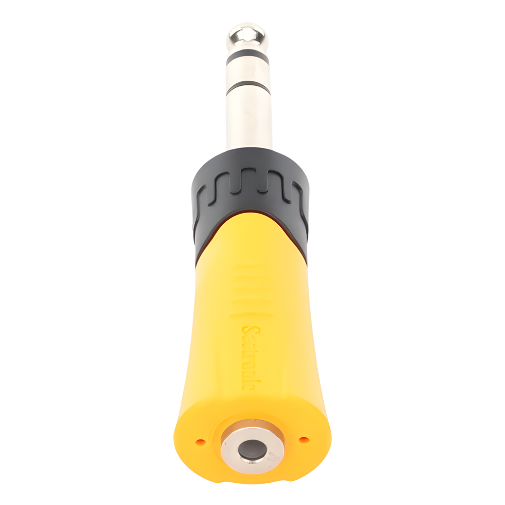 Adaptador de Audio Estereo 1/4" (6.35 mm) a Jack 3.5 mm Carcasa Plastica Resistente SEETRONIC MP3-MJF - Imagen 3