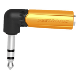 Adaptador de Audio Estéreo Jack 1/4in a 1/4in Ángulo Recto Carcasa Plástica SEETRONIC MP3-PM-R - Imagen 1