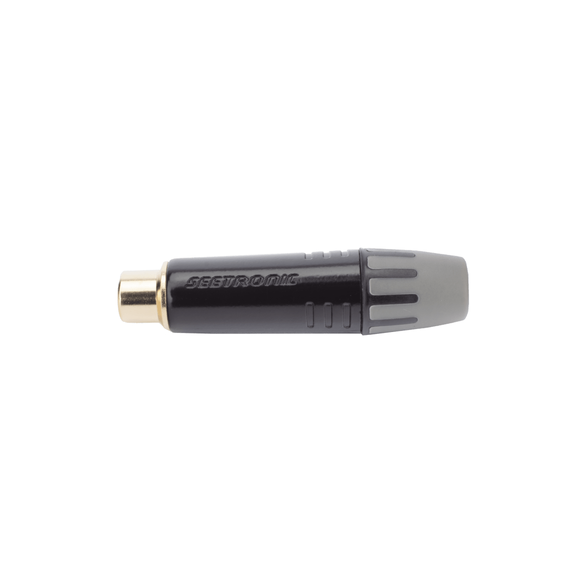 Equipos de AudioSEETRONICMT390Conector Hembra RCA Enchapado Oro Carcasa Negra Cable OD 3.5 - 6.5mm SEETRONIC MT390 - SILYMX