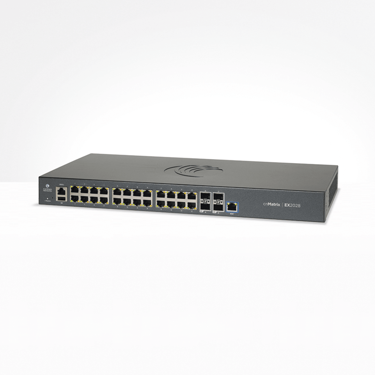 Switches PoECAMBIUM NETWORKSMX-EX2028PXB-USwitch Administrable Capa 3 28 Puertos Gigabit PoE+ 740W 4 SFP+ Cambium Networks MX - EX2028PXB - U - SILYMX