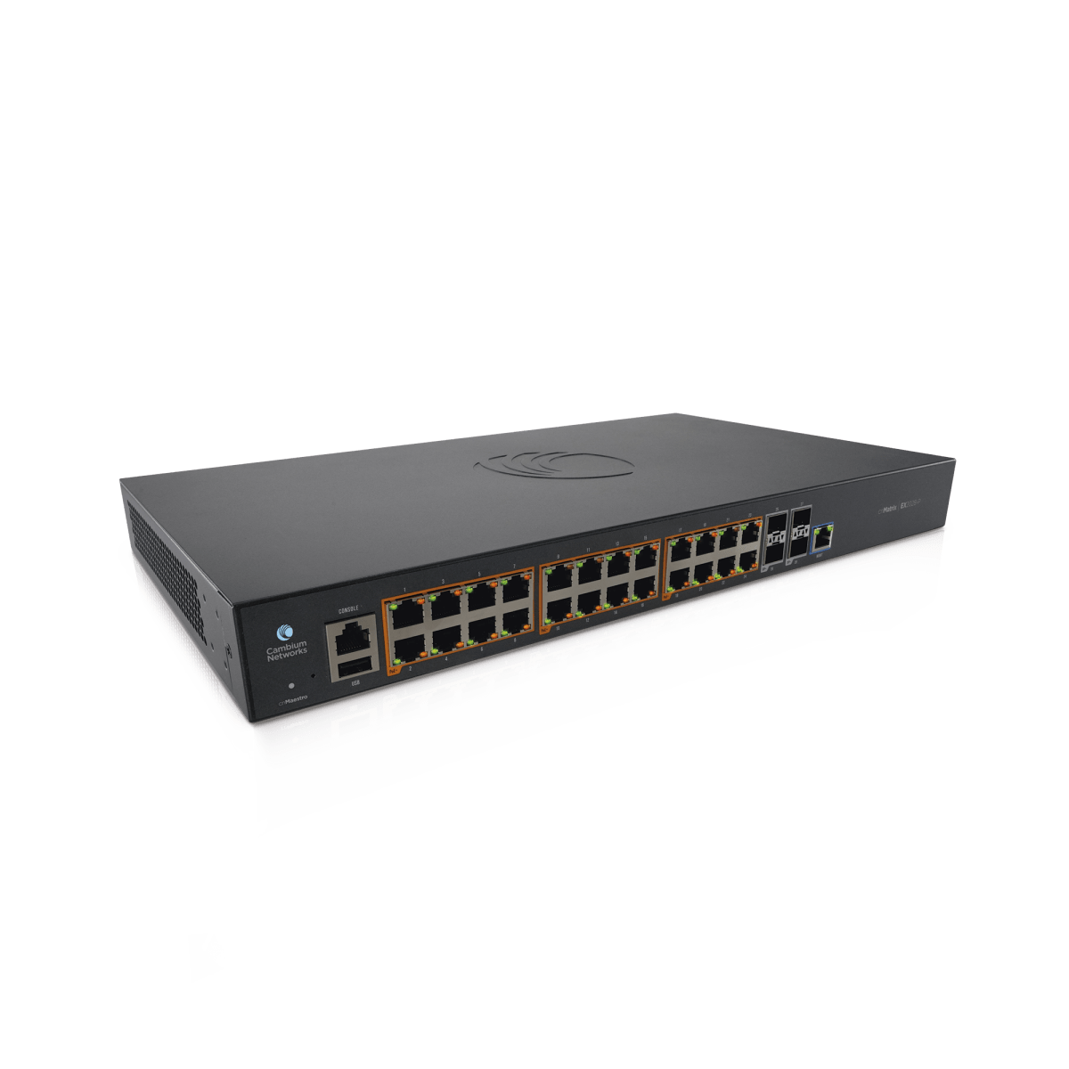 Switches PoECAMBIUM NETWORKSMX-EX2028PXB-USwitch Administrable Capa 3 28 Puertos Gigabit PoE+ 740W 4 SFP+ Cambium Networks MX - EX2028PXB - U - SILYMX
