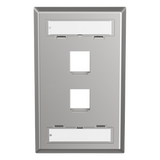 Placa de Pared Vertical Salida Para 2 Puertos Keystone Con Espacios Para Etiquetas de Acero Inoxidable PANDUIT - Imagen 2