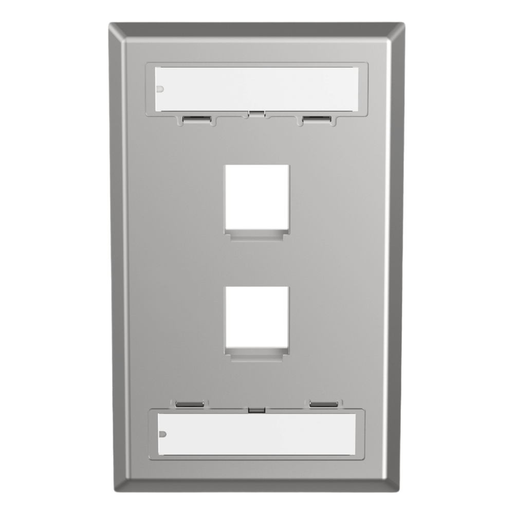 Placa de Pared Vertical Salida Para 2 Puertos Keystone Con Espacios Para Etiquetas de Acero Inoxidable PANDUIT - Imagen 2