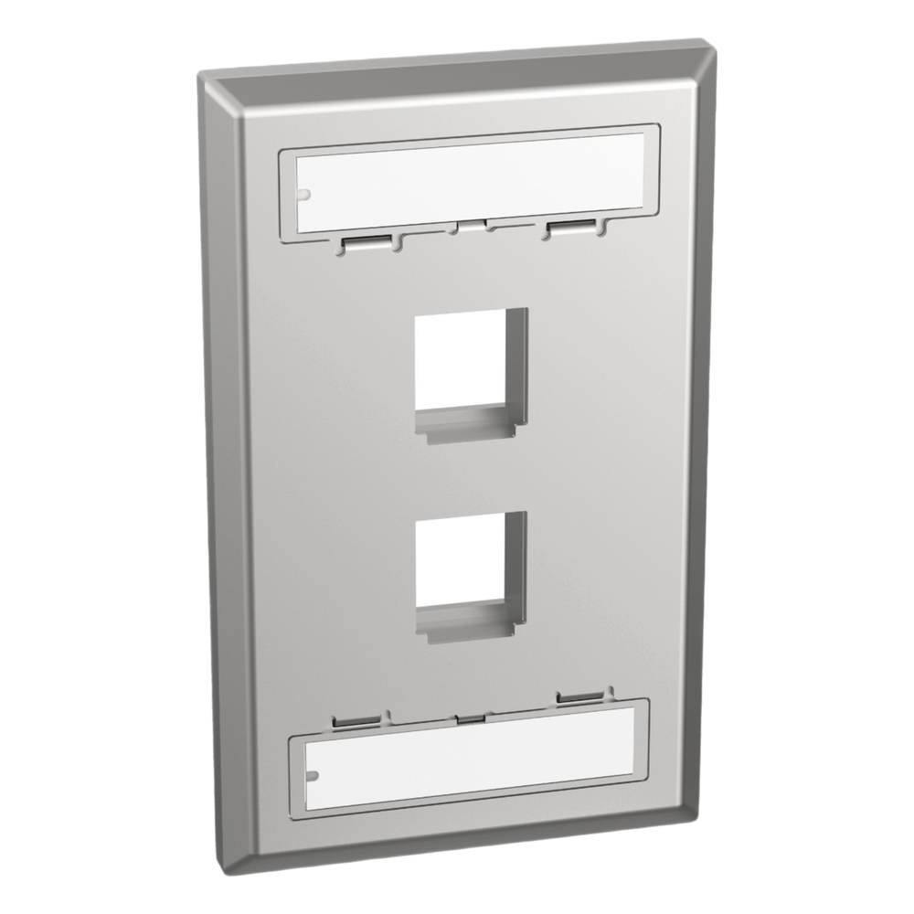 Placa de Pared Vertical Salida Para 2 Puertos Keystone Con Espacios Para Etiquetas de Acero Inoxidable PANDUIT - Imagen 3