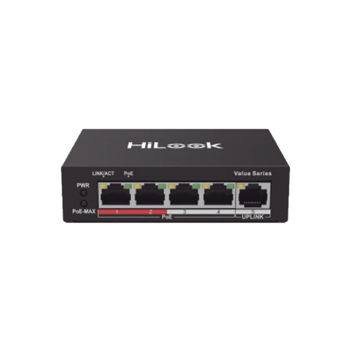 Switches PoEHiLook by HIKVISIONNS-0105P-35(B)Switch No Administrable 4 Puertos PoE+ Fast Ethernet 35W Modo Extendido 250m HiLook NS - 0105P - 35(B) - SILYMX